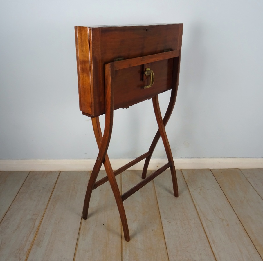 Mahogany Campaign Folding Desk Coaching Table